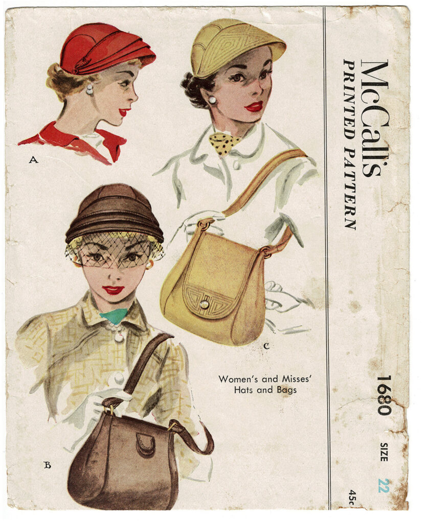 Clam Shell Bag Pattern McCalls 1680 Visor Clamshell Hats Shoulder Bag Purse - Vintage Sewing ...