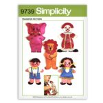 Finger-Puppet Toys - Simplicity 9739 Pattern - Elephant Lion Girl Boy Clown