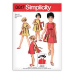 Girls Reversible Wrap Dress Simplicity 8817 Sewing Pattern  – Jiffy Tie-Back Vintage Dress