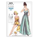 Vogue 5878 Nightgown Lingerie Peignoir Robe Lingerie Dress Babydoll Cap Sewing Pattern