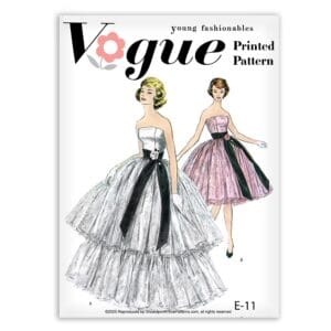 Vogue E-11 Tulle Strapless Ball Gown Evening Dress Sewing Pattern