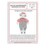 Rag Doll McCall 1237 Kaumagraph Boy Suspenders Hat Sewing Pattern
