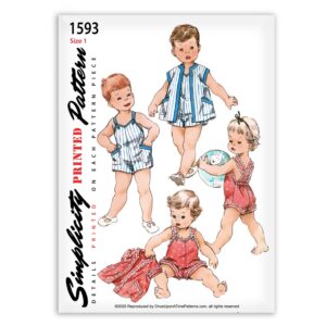 Simplicity 1593 Toddler Playsuit One Piece and Jacket Sewing Pattern