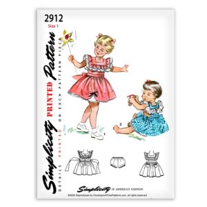 Simplicity 2912 Childs one Piece Dress Pinafore and Panties Sewing Pattern