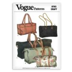 Vogue 9763 Handbags Totes Quilted  bag with gold chain shoulder strap Sewing Pattern