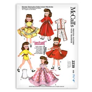 McCalls 2239 Betsy Diminutive Lingerie Lou Doll Clothes Sewing Pattern