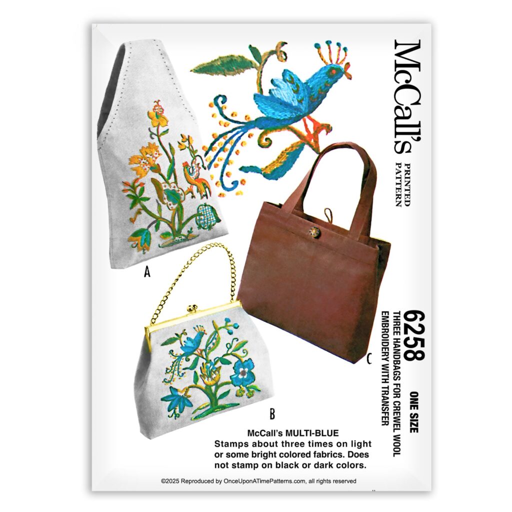 Handbag Sewing Pattern Sling tote Satchel 6258 McCalls | Vintage Sewing ...