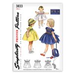 Girls Smocked Dress and Bonnet Simplicity 3833 Vintage Sewing Pattern