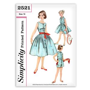 2521 Simplicity Girls one-piece playsuit blouse skirt Vintage Sewing Pattern