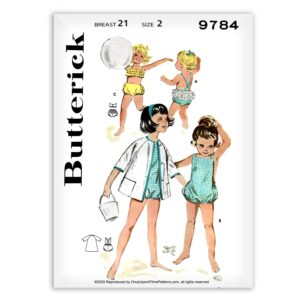 Butterick 9784 Girls Sunsuit and Coverup Coat Sewing Pattern