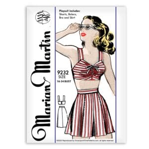 Marian Martin 9232 Playsuit Shorts Bolero Bra and Skirt Vintage Sewing Pattern Mail Order