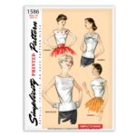 Fitted Blouse Top Simplicity 1586 Vintage Sewing Pattern