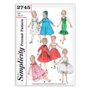 Simplicity 2745 Revlon Doll Clothing Dollikin, Cissy, Toni Sewing Pattern