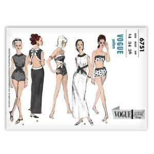 Vogue 6751 Playsuit One-Piece Two piece Bathing suits Patio Party Dress