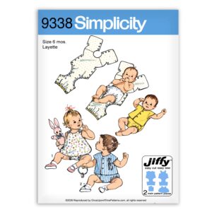 Simplicity 9338 Baby One-Piece Jiffy snap-on suits